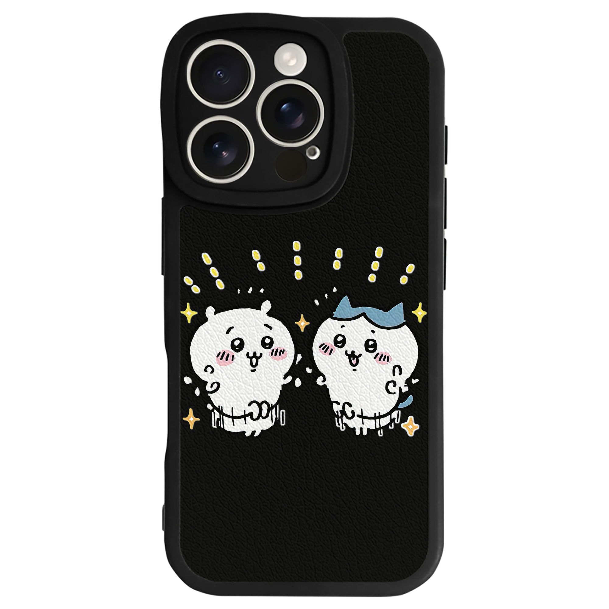 （画像用） ちいかわ ハチワレ Chii-kawa hachiware 【iPhone 16シリーズ対応】シリコンスマホケース（レザー調） 材質：シリコン
